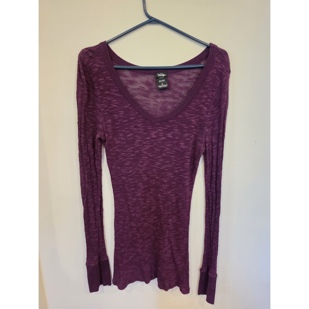 Vanity Purple Burnout Top Womens Large Soft Fitted Boho Fairy Grunge Bella Elena